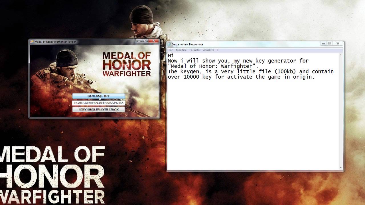 medal of honor warfighter keygen generator free download